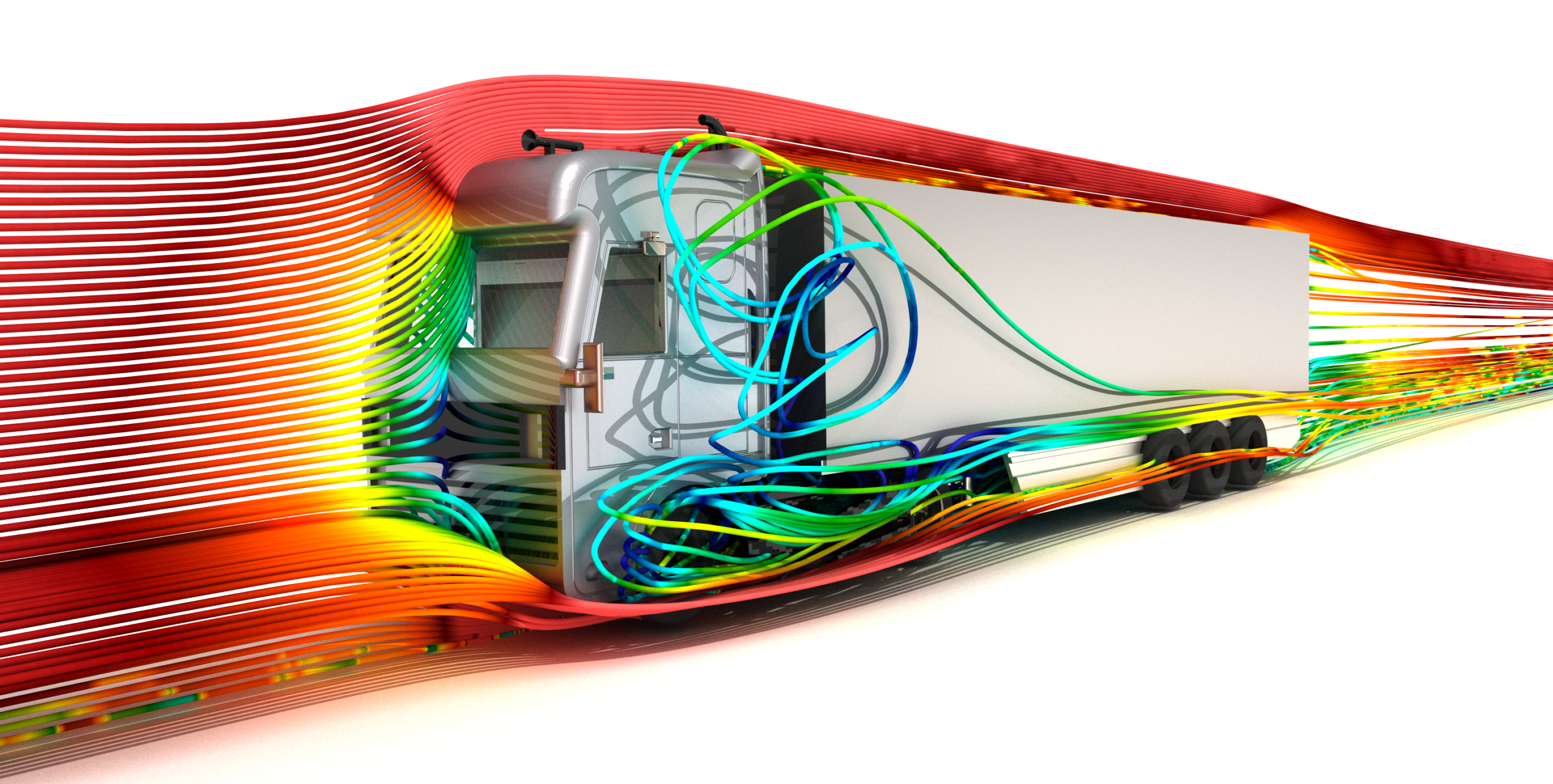 Vehicle aerodynamics for drag reduction analysis.